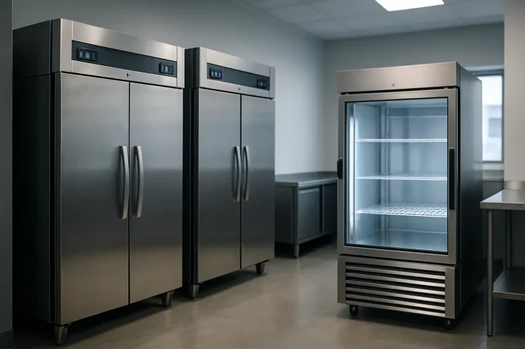 High-quality commercial refrigeration units in a business setting, showcasing preventive maintenance importance for food safety and efficiency in Cambridge, MA.
