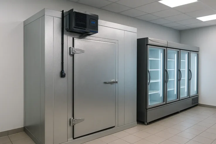 High-quality commercial refrigeration units in a business setting, showcasing preventive maintenance importance for food safety and efficiency in Cambridge, MA.