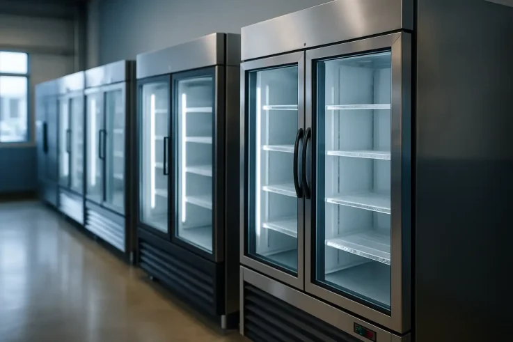 High-quality commercial refrigeration units in a business setting, showcasing preventive maintenance importance for food safety and efficiency in Cambridge, MA.
