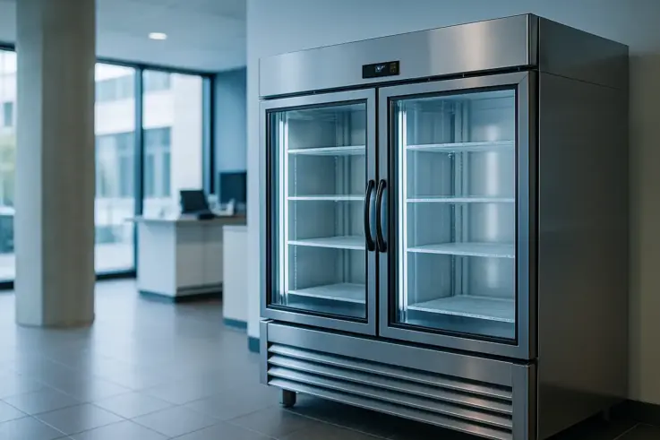 Modern energy-efficient commercial refrigeration units showcasing advanced technology designed for sustainability and cost savings in Boston businesses.