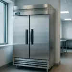 High-efficiency commercial refrigeration unit installed in a Boston business, showcasing its energy-efficient design and compliance with local health codes.